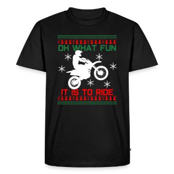 Motocross Christmas design - Men's Premium Organic T-Shirt - black - Front - Nico (187cm)