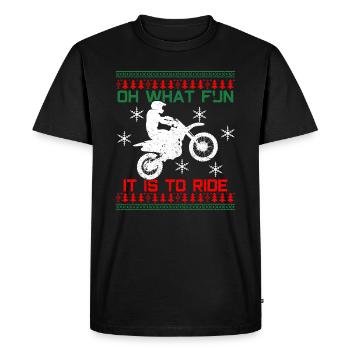 Motocross Weihnachten - Männer Premium Bio T-Shirt - Schwarz - Vorne - Nico (187cm)