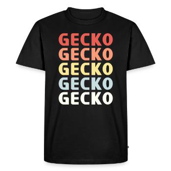 GECKO CHEMISE GECKO - T-shirt Premium bio Homme - noir - Devant - Nico (187cm)