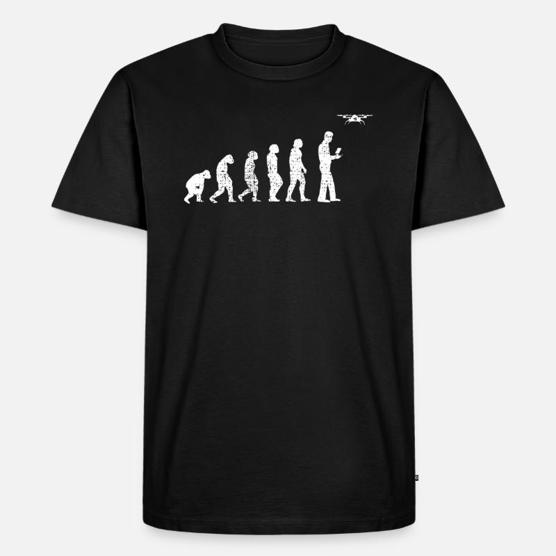 Dronen Evolution - Männer Premium Bio T-Shirt - Schwarz
