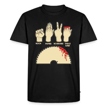 Doigts charpentier saege - T-shirt Premium bio Homme - noir - Devant - Nico (187cm)