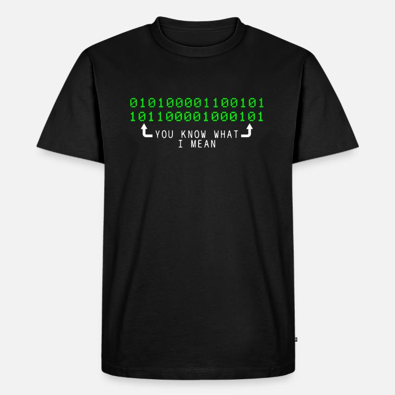 Geek Binaercode Informatik - Männer Premium Bio T-Shirt - Schwarz