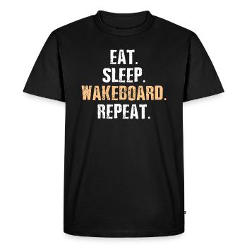 Wakeboard manger dormir - T-shirt Premium bio Homme - noir - Devant - Nico (187cm)
