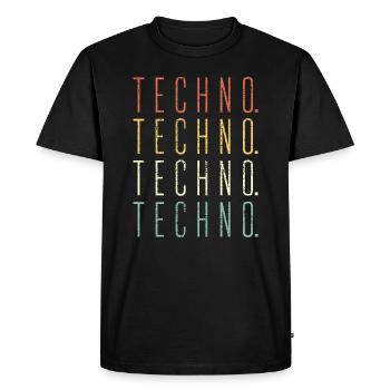 Techno - Men's Premium Organic T-Shirt - black - Front - Nico (187cm)