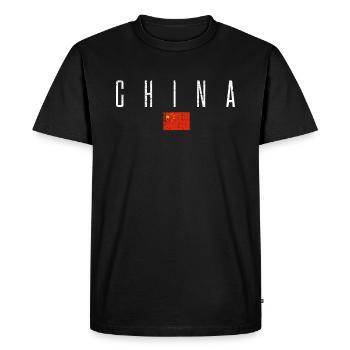Chine - T-shirt Premium bio Homme - noir - Devant - Nico (187cm)