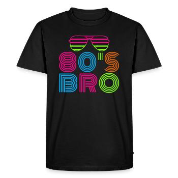 80s Costume of the 80s Retro Vintage - Men's Premium Organic T-Shirt - black - Front - Nico (187cm)