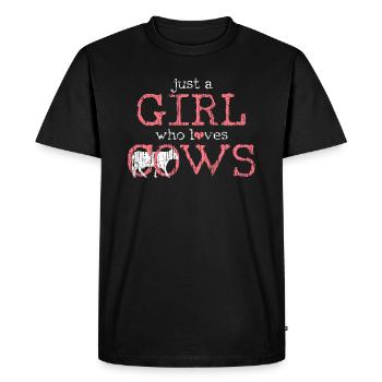 Vache fille amour vache - T-shirt Premium bio Homme - noir - Devant - Nico (187cm)