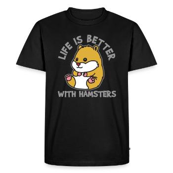 Hamster hamster - T-shirt Premium bio Homme - noir - Devant - Nico (187cm)