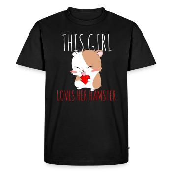 Jour de la Saint-Valentin hamster - T-shirt Premium bio Homme - noir - Devant - Nico (187cm)