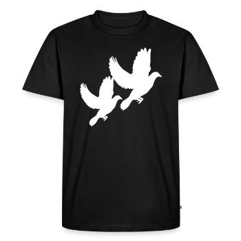 colombe - T-shirt Premium bio Homme - noir - Devant - Nico (187cm)