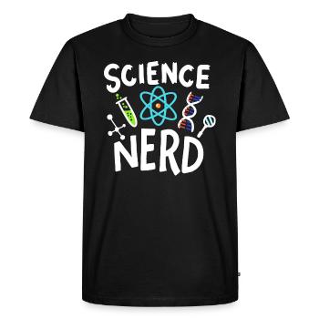 Science nerd - Men's Premium Organic T-Shirt - black - Front - Nico (187cm)