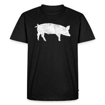Amoureux du porc et du porc - T-shirt Premium bio Homme - noir - Devant - Nico (187cm)