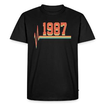 1987 - T-shirt Premium bio Homme - noir - Devant - Nico (187cm)