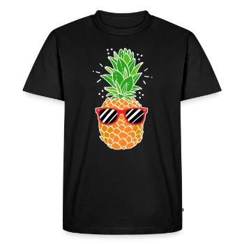pineapple - Men's Premium Organic T-Shirt - black - Front - Nico (187cm)