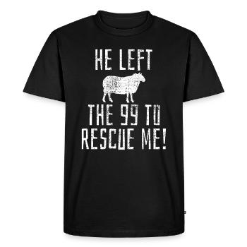 Verset biblique chrétien - T-shirt Premium bio Homme - noir - Devant - Nico (187cm)