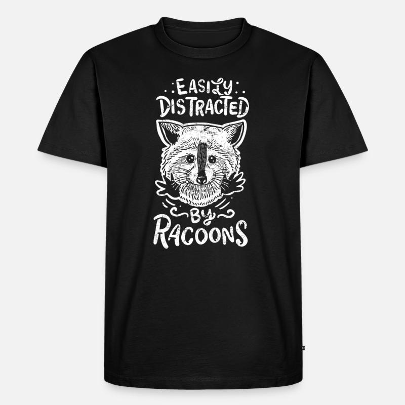 Waschbär Waschbär Waschbär - Männer Premium Bio T-Shirt - Schwarz