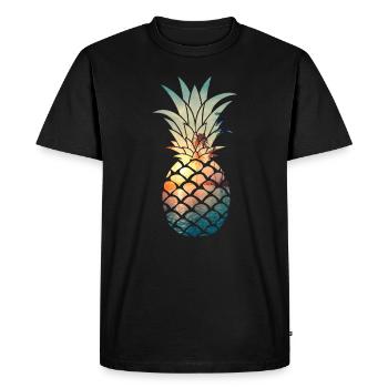 Ananas hawaïen - T-shirt Premium bio Homme - noir - Devant - Nico (187cm)