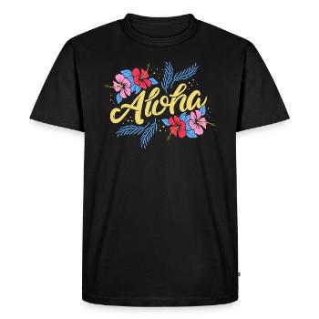 Aloha - T-shirt Premium bio Homme - noir - Devant - Nico (187cm)