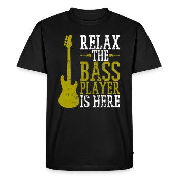 Bassiste - T-shirt Premium bio Homme - noir - Devant - Nico (187cm)