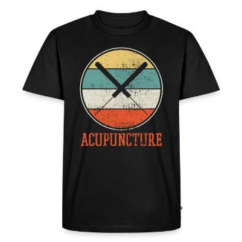 Acupuncture Vintage - Men's Premium Organic T-Shirt - black - Front - Nico (187cm)