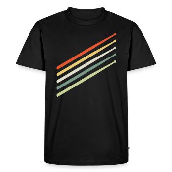 Baguettes de batteur - T-shirt Premium bio Homme - noir - Devant - Nico (187cm)
