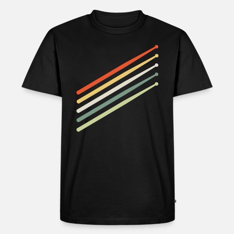 Drummer Drumsticks - Männer Premium Bio T-Shirt - Schwarz