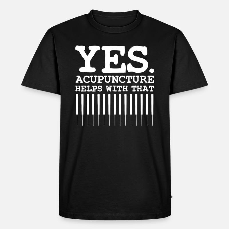 Akupunktur - Männer Premium Bio T-Shirt - Schwarz