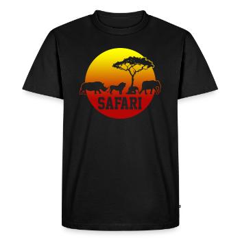 Safari - T-shirt Premium bio Homme - noir - Devant - Nico (187cm)