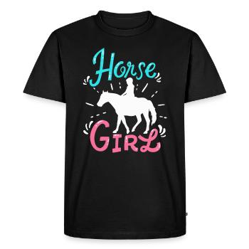Fille de cheval - T-shirt Premium bio Homme - noir - Devant - Nico (187cm)
