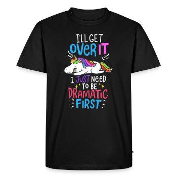 Licorne dramatique - T-shirt Premium bio Homme - noir - Devant - Nico (187cm)
