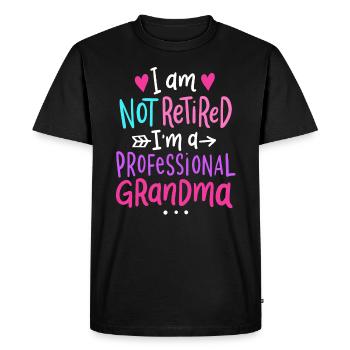 Grand-mère retraitée grand-mère - T-shirt Premium bio Homme - noir - Devant - Nico (187cm)