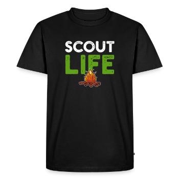 Scout camp fire - Men's Premium Organic T-Shirt - black - Front - Nico (187cm)