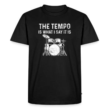 Ensemble de batterie de batteur - T-shirt Premium bio Homme - noir - Devant - Nico (187cm)