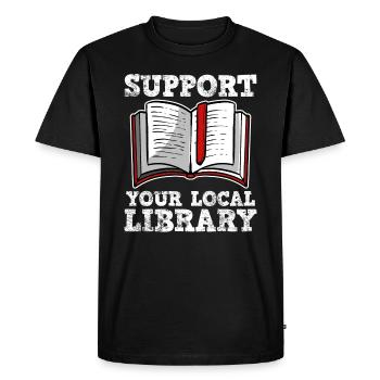 bibliothèque - T-shirt Premium bio Homme - noir - Devant - Nico (187cm)
