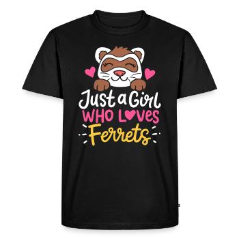 Animal préféré du furet - T-shirt Premium bio Homme - noir - Devant - Nico (187cm)