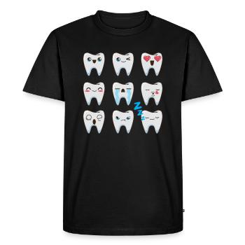 Dentiste, cabinet dentaire, dents - T-shirt Premium bio Homme - noir - Devant - Nico (187cm)