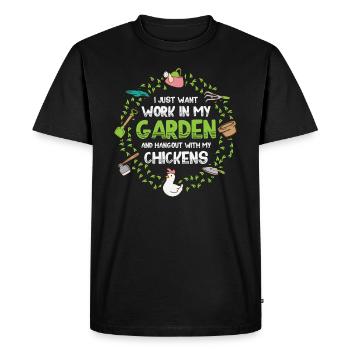 Poulets jardinier jardinier jardinier - T-shirt Premium bio Homme - noir - Devant - Nico (187cm)