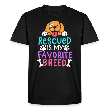 Refuge pour animaux adoptant des chiens - T-shirt Premium bio Homme - noir - Devant - Nico (187cm)