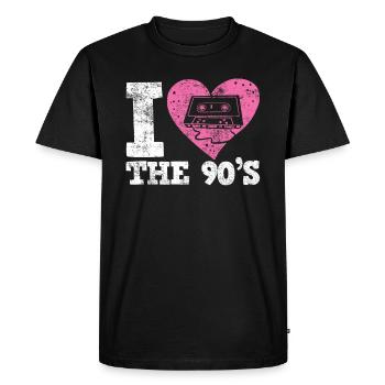 90s I Love The 90's - Men's Premium Organic T-Shirt - black - Front - Nico (187cm)