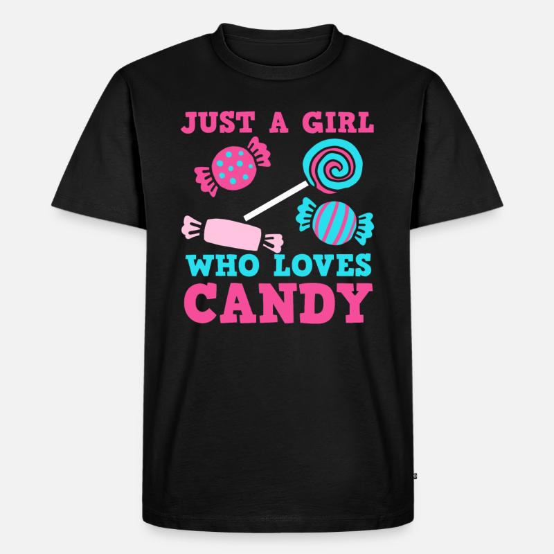 Halloween Süßigkeiten Süßes oder Saures - Männer Premium Bio T-Shirt - Schwarz