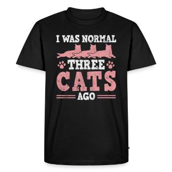 Cat owner cats cat three 3 - Men's Premium Organic T-Shirt - black - Front - Nico (187cm)
