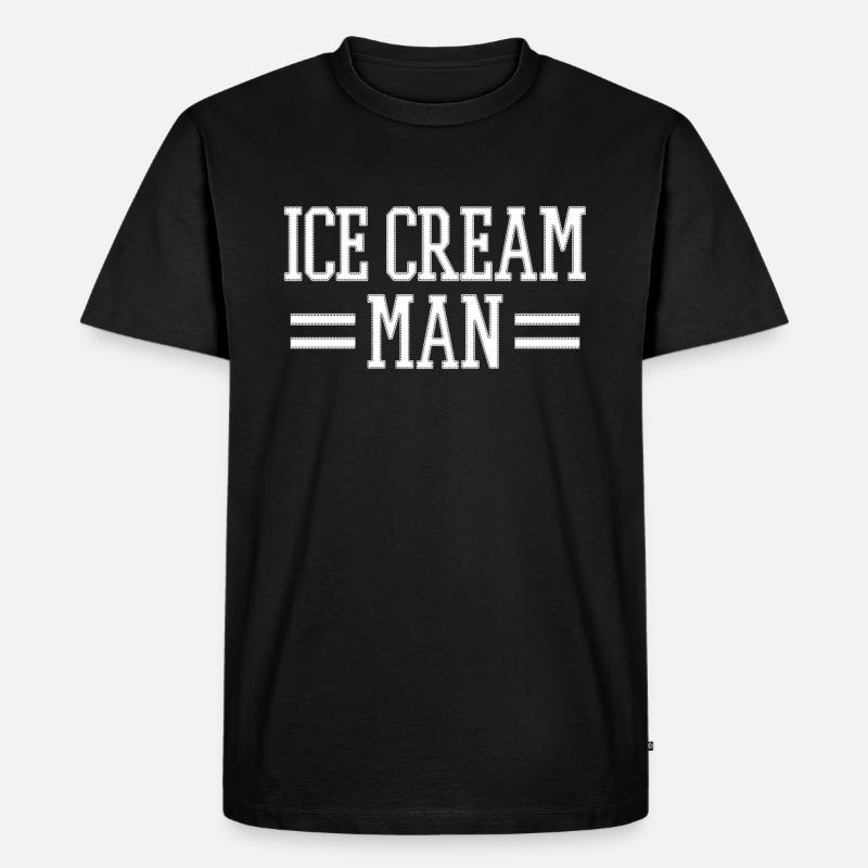Eis Eiscafe Eisdiele - Männer Premium Bio T-Shirt - Schwarz
