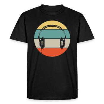 DJ techno rétro - T-shirt Premium bio Homme - noir - Devant - Nico (187cm)