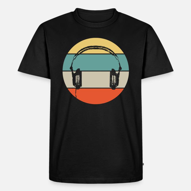 DJ Techno Retro - Männer Premium Bio T-Shirt - Schwarz