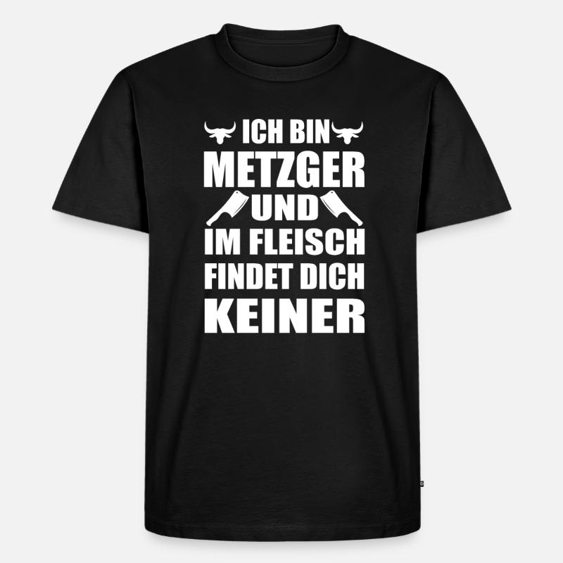 Fleischer Metzger Schlachter - Männer Premium Bio T-Shirt - Schwarz