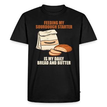 Entrée de pâte Saurdough - T-shirt Premium bio Homme - noir - Devant - Nico (187cm)