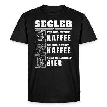 Mon quotidien de marin - T-shirt Premium bio Homme - noir - Devant - Nico (187cm)