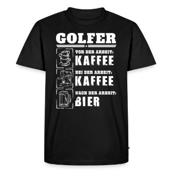 My daily routine as a golfer - Men's Premium Organic T-Shirt - black - Front - Nico (187cm)