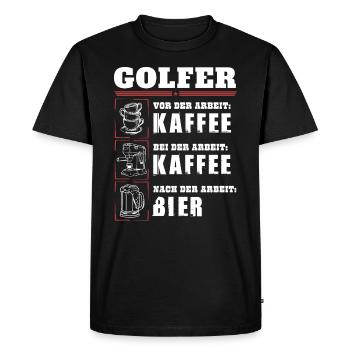 My daily routine as a golfer - Men's Premium Organic T-Shirt - black - Front - Nico (187cm)
