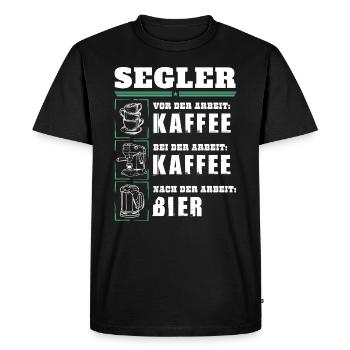 Mon quotidien de marin - T-shirt Premium bio Homme - noir - Devant - Nico (187cm)